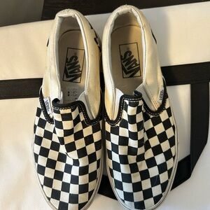 Vans Black and White Checkered Slip-On Sneakers